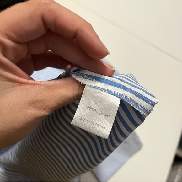 Tuckernuck Blue White Stripe Royal Shirt Dress Medium G2 - Picture 7 of 9